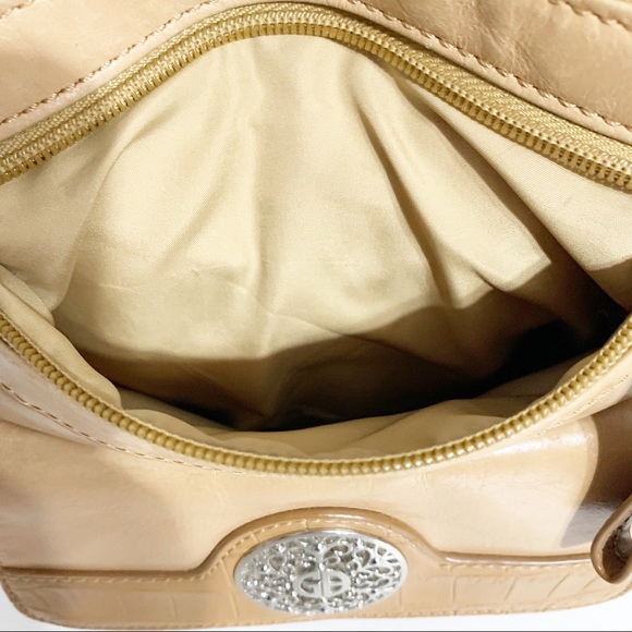 Giani Bernini Leather Convertible Crossbody Shoulder Bag Croc Embossed Trim - Picture 14 of 16